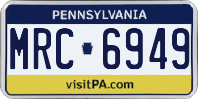 PA license plate MRC6949