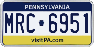 PA license plate MRC6951
