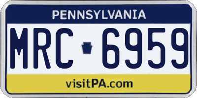 PA license plate MRC6959