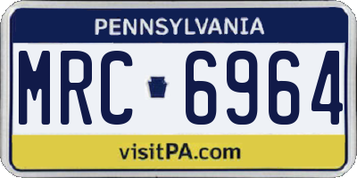 PA license plate MRC6964