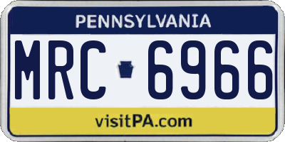 PA license plate MRC6966