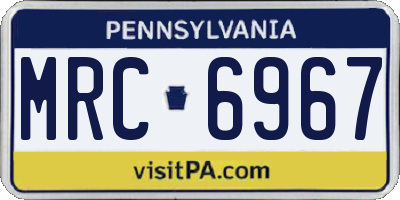 PA license plate MRC6967
