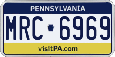 PA license plate MRC6969