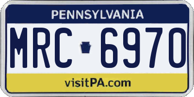 PA license plate MRC6970