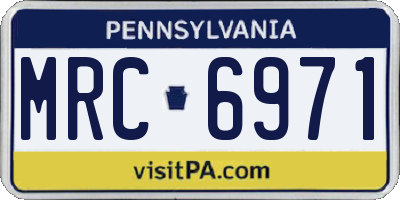 PA license plate MRC6971