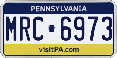 PA license plate MRC6973