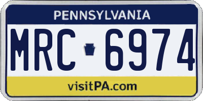 PA license plate MRC6974