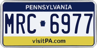 PA license plate MRC6977