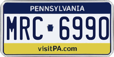 PA license plate MRC6990