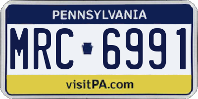 PA license plate MRC6991