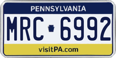 PA license plate MRC6992