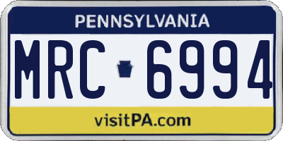 PA license plate MRC6994