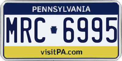 PA license plate MRC6995