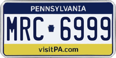 PA license plate MRC6999