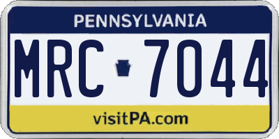PA license plate MRC7044