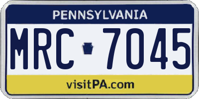 PA license plate MRC7045