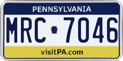 PA license plate MRC7046