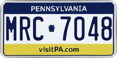 PA license plate MRC7048