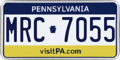 PA license plate MRC7055