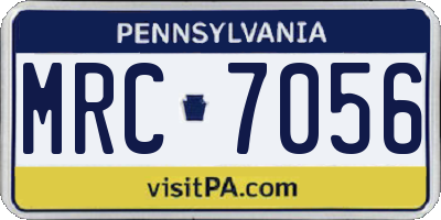 PA license plate MRC7056