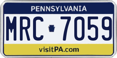 PA license plate MRC7059