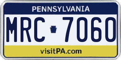 PA license plate MRC7060