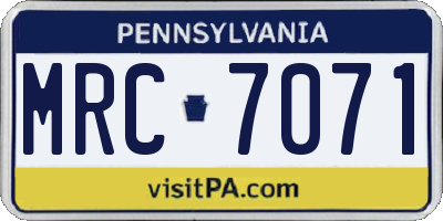 PA license plate MRC7071