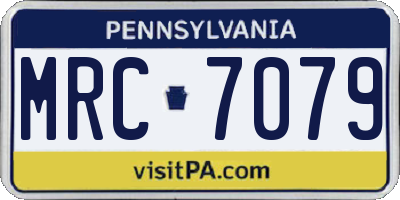 PA license plate MRC7079
