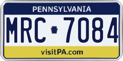 PA license plate MRC7084