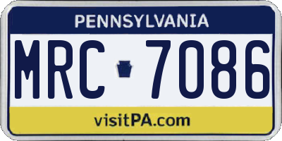 PA license plate MRC7086