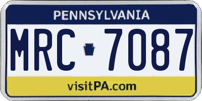 PA license plate MRC7087