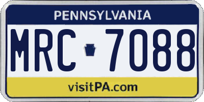 PA license plate MRC7088
