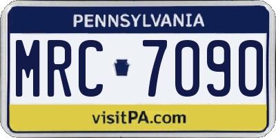 PA license plate MRC7090