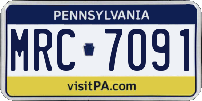 PA license plate MRC7091