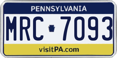 PA license plate MRC7093