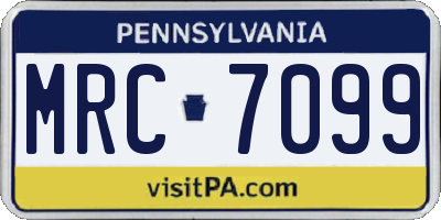 PA license plate MRC7099