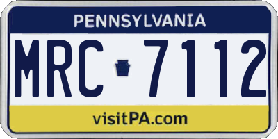 PA license plate MRC7112