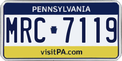 PA license plate MRC7119