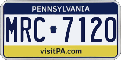 PA license plate MRC7120