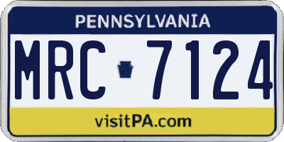 PA license plate MRC7124