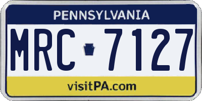 PA license plate MRC7127