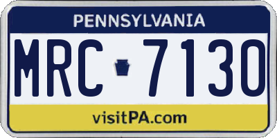 PA license plate MRC7130