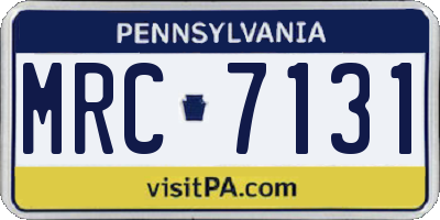PA license plate MRC7131