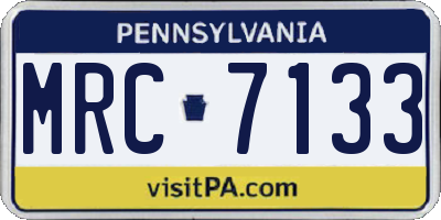 PA license plate MRC7133