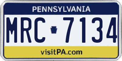 PA license plate MRC7134