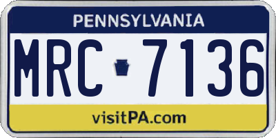 PA license plate MRC7136