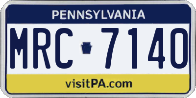 PA license plate MRC7140