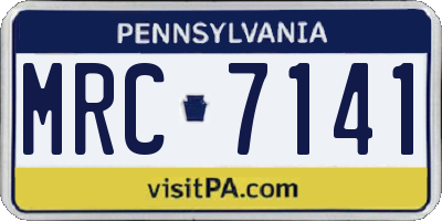 PA license plate MRC7141