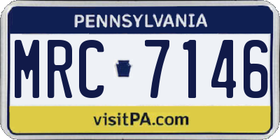 PA license plate MRC7146
