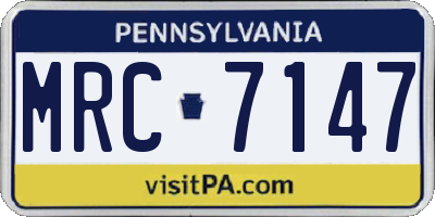 PA license plate MRC7147